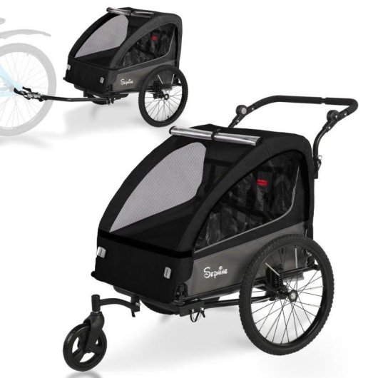 Anhänger Kinder Sepnine BT920 2 Kinder Faltbar Schwarz