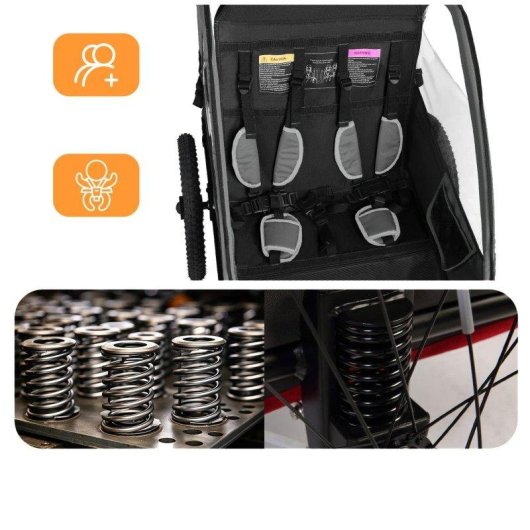 Anhänger Kinder Sepnine BT920 2 Kinder Faltbar Schwarz