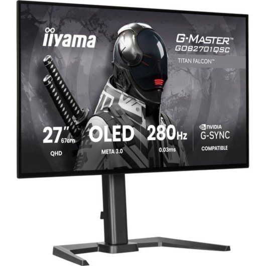 Écran PC iiyama G-Master GOB2701QSC-B1 27" QHD 280Hz OLED True Black 400 Hauteur réglable 0,03ms