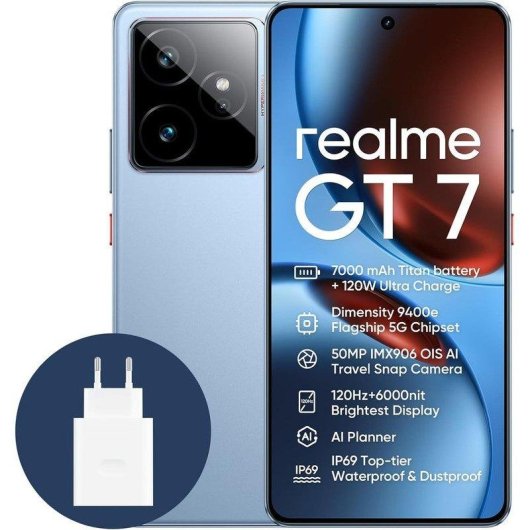 Realme GT 7 5G Azul 12GB 512GB 6,78" batería 7000 mAh