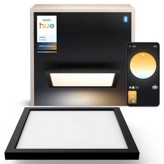 Panel cuadrado inteligente Philips Aurelle Bluetooth/Zigbee Negro