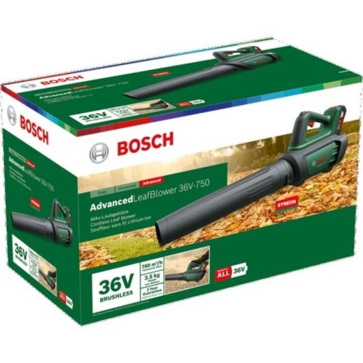Soplador de hojas Bosch AdvancedLeafBlower 36V-750 200 km/h 780 m³/h
