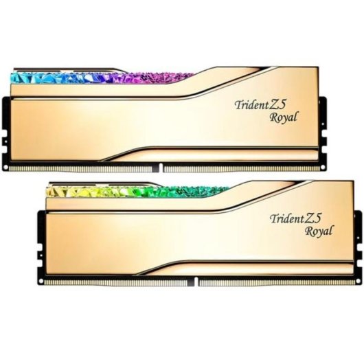 Memoria RAM G.Skill Trident Z5 Royal 32GB 2x16GB DDR5 7200MHz CL34 RGB dorado