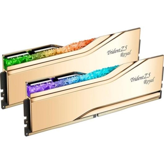 Memoria RAM G.Skill Trident Z5 Royal 32GB 2x16GB DDR5 7200MHz CL34 RGB dorado