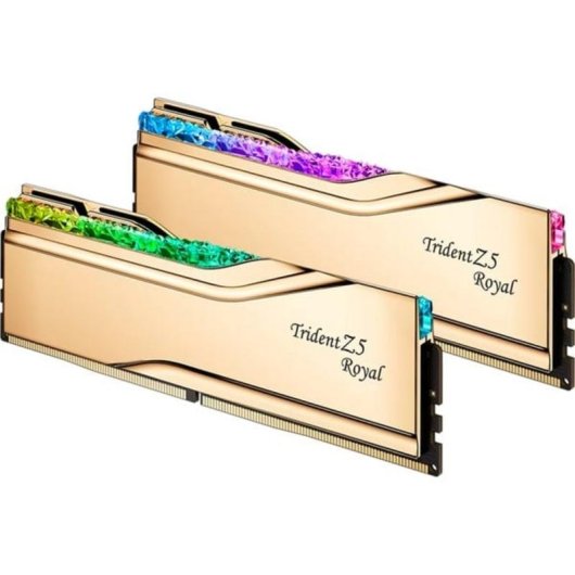 Memoria RAM G.Skill Trident Z5 Royal 32GB 2x16GB DDR5 7200MHz CL34 RGB dorado