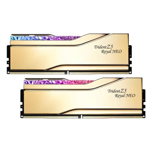 Mémoire RAM G.Skill Trident Z5 Royal Neo 32Go 2x16Go DDR5 6400MHz CL30 AMD EXPO RGB doré