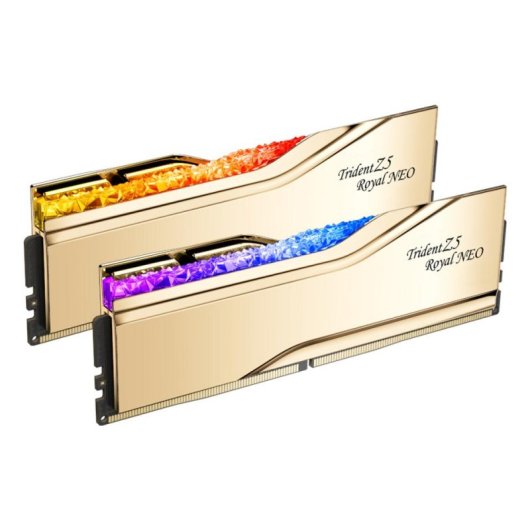 Mémoire RAM G.Skill Trident Z5 Royal Neo 32Go 2x16Go DDR5 6400MHz CL30 AMD EXPO RGB doré