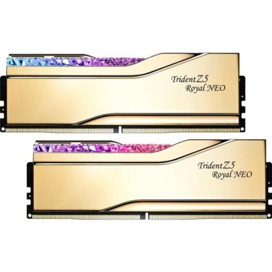 Mémoire RAM G.Skill Trident Z5 Royal Neo 32Go 2x16Go DDR5 6400MHz CL30 AMD EXPO RGB doré