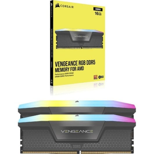 Mémoire RAM Corsair Vengeance RGB 32Go 2x16Go DDR5 6000MHz CL28 AMD EXPO Multicolore