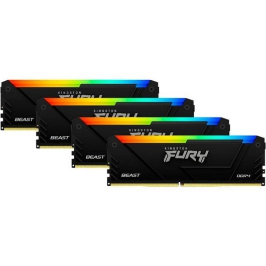 Arbeitsspeicher RAM Kingston FURY Beast RGB 128GB 4x32GB DDR4 3600MHz CL18 Schwarz