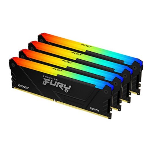 Arbeitsspeicher RAM Kingston FURY Beast RGB 128GB 4x32GB DDR4 3600MHz CL18 Schwarz