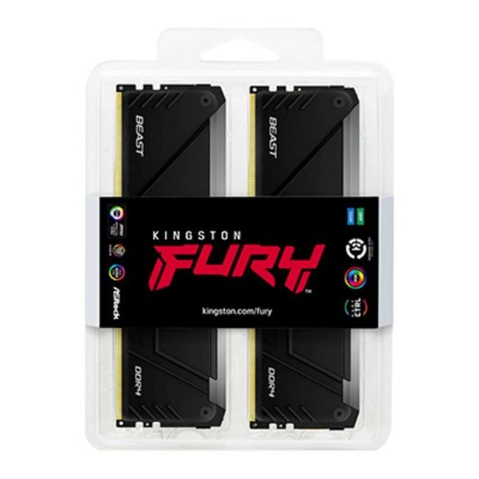 Arbeitsspeicher RAM Kingston FURY Beast RGB 128GB 4x32GB DDR4 3600MHz CL18 Schwarz