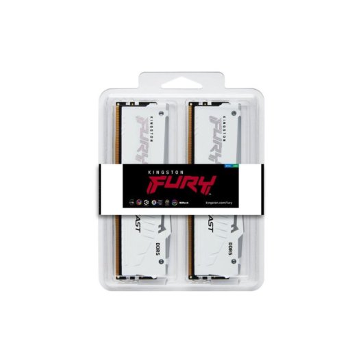 Memoria RAM Kingston FURY Beast RGB 32GB 2x16GB DDR5 6800MHz CL34 Bianco AMD EXPO