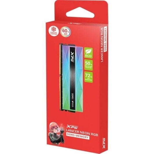 Memoria RAM ADATA Lancer Neon RGB 16GB 1x16GB DDR5 6400MHz CL32 Multicolor AMD EXPO Intel XMP
