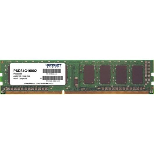 Memória RAM Patriot Signature Line PSD34G16002 4GB 1x4GB DDR3 1600MHz CL9 240-pin DIMM