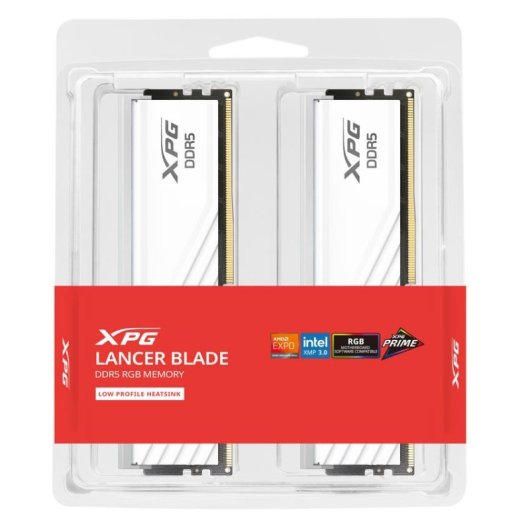 Memória RAM ADATA Lancer Blade RGB 48GB 2x24GB DDR5 6000MHz CL30 AMD EXPO Branco