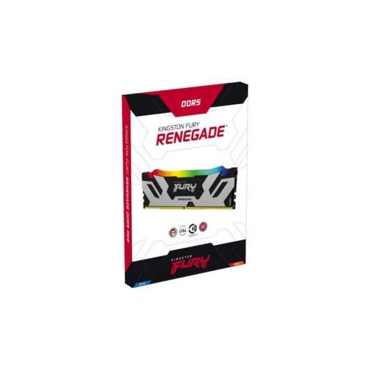 Memória RAM Kingston FURY Renegade RGB 48GB 1x48GB DDR5 6000MHz CL32 Prateado/Preto Intel XMP