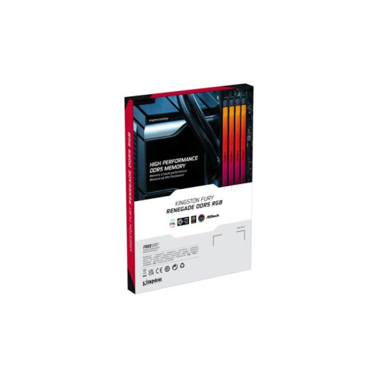 Memória RAM Kingston FURY Renegade RGB 48GB 1x48GB DDR5 6000MHz CL32 Prateado/Preto Intel XMP