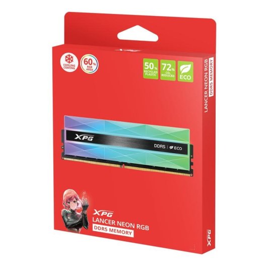 Arbeitsspeicher RAM ADATA Lancer Neon 32GB 2x16GB DDR5 6400MHz CL32 RGB Silber AMD EXPO Intel XMP