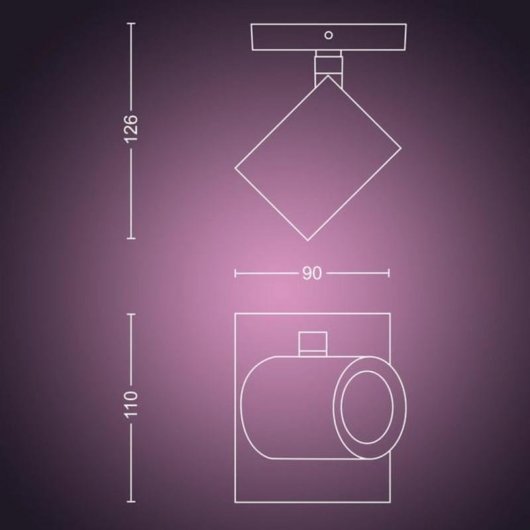 Punto de iluminación inteligente Philips Hue GU10 Bluetooth Blanc Métal