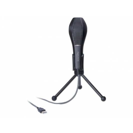 Microfono DeLOCK 65939 USB omnidirezionale con supporto pieghevole nero