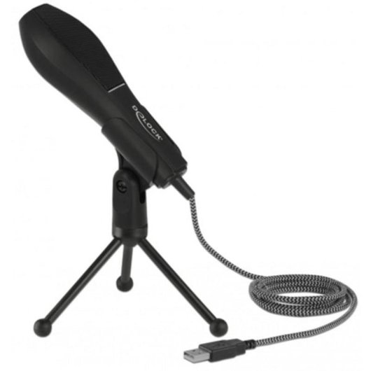 Microfono DeLOCK 65939 USB omnidirezionale con supporto pieghevole nero