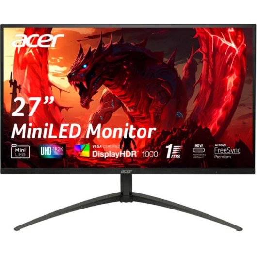 Monitor Acer Nitro XV5 XV275KP5 27" UltraHD 4K 160Hz IPS HDR1000 FreeSync Ajuste altura