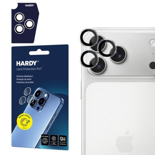 3MK HARDY Objektivschutz Pro Kameraprotektor für iPhone 17 Pro / Pro Max aus gehärtetem Glas