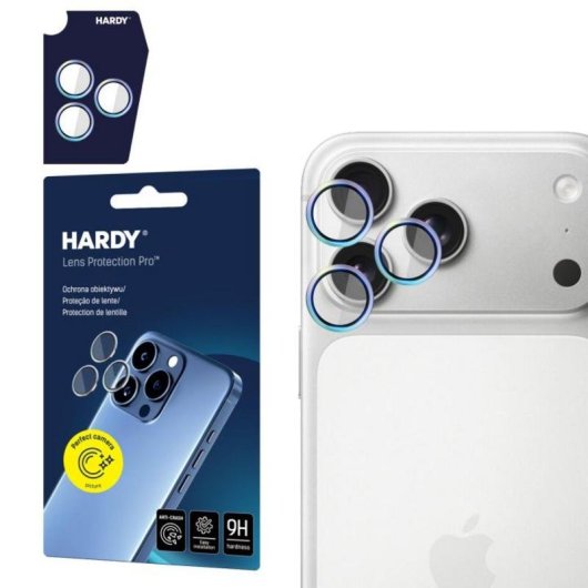 Protection d'objectif 3MK HARDY Lens Pro pour iPhone 17 Pro / Pro Max, verre trempé, couleur orange