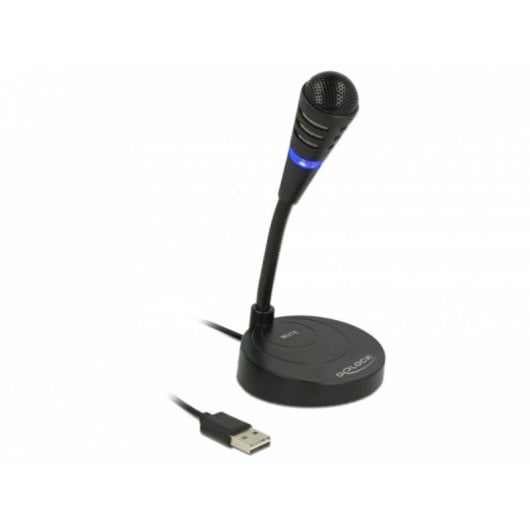 Microfono DeLOCK 65868 USB con collo d'oca e pulsante mute touch