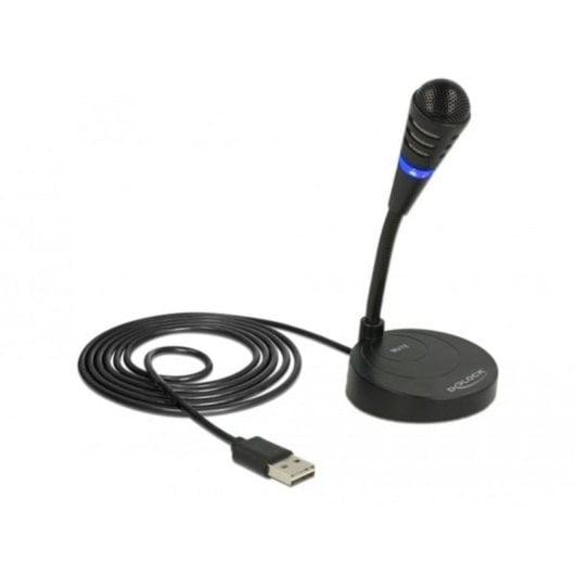 Microfono DeLOCK 65868 USB con collo d'oca e pulsante mute touch