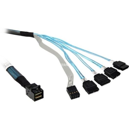 Cavo Adattatore SAS Broadcom L5-00219-00 SFF-8643 a 4x SATA 7-pin Nero