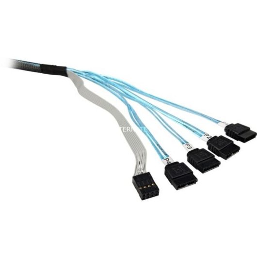Cavo Adattatore SAS Broadcom L5-00219-00 SFF-8643 a 4x SATA 7-pin Nero