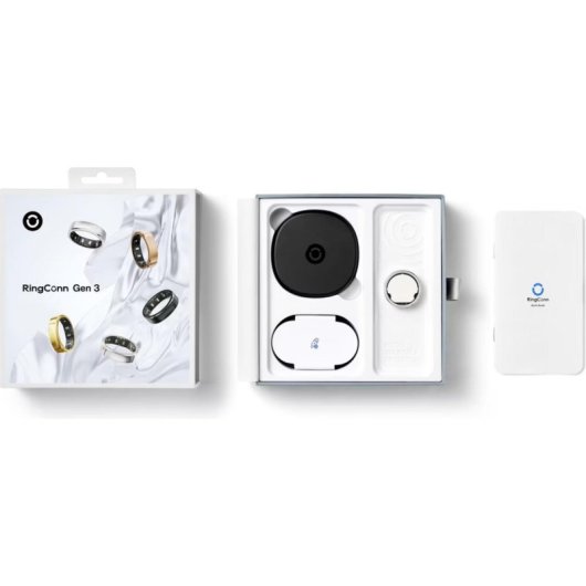 Anello intelligente RingConn Gen 3 Argento Taglia 15 Bluetooth IP68 Autonomia 14 giorni iOS/Android Titanio