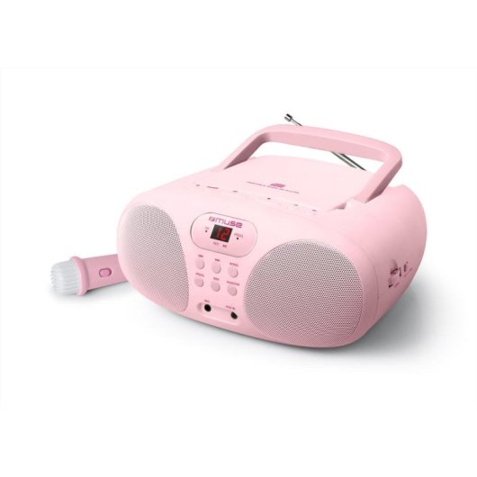 Radio CD portátil Muse MD-203 KP Rosa 2W FM LED