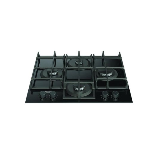 Plaque de gaz Hotpoint HAGS 61F/BK 1 intégrée 60 cm 4 zones verre noir