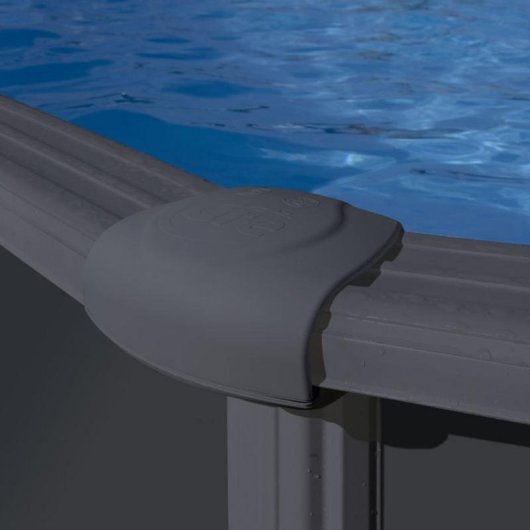 Piscina desmontable Gre Juni 3,7 m antracita con filtro de arena y escalera