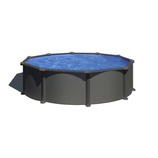 Piscina desmontable Gre Juni 3,7 m antracita con filtro de arena y escalera