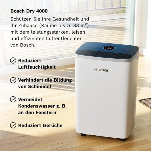 Desumidificador Bosch Dry 4000 2,5 l 33 m² Branco