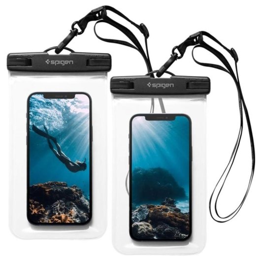 Funda Impermeable Universal Spigen A601, Paquete De 2 - Transparente
