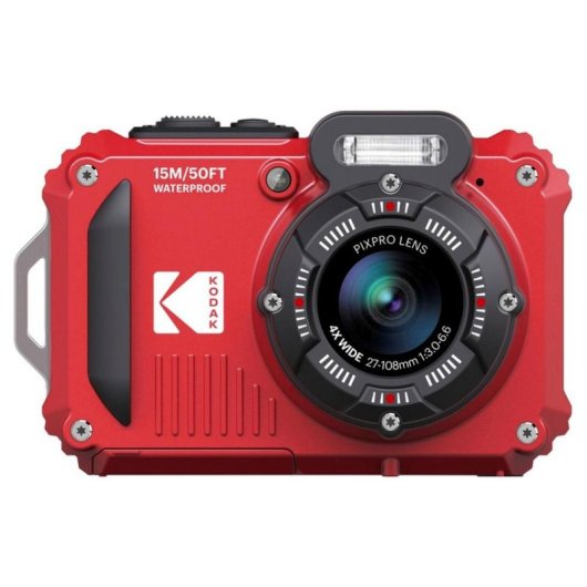 Cámara Compacta Kodak Pixpro WPZ2 16,7MP Zoom 4x WiFi Sumergible Roja