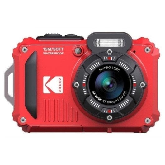 Cámara Compacta Kodak Pixpro WPZ2 16,7MP Zoom 4x WiFi Sumergible Roja