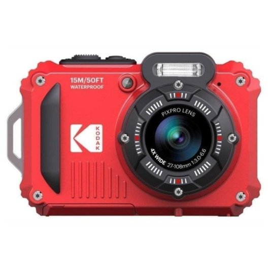 Cámara Compacta Kodak Pixpro WPZ2 16,7MP Zoom 4x WiFi Sumergible Roja