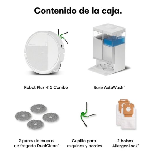 Robot Aspirapolvere e Lavapavimenti iRobot Roomba 415 Combo Base AutoWash Navigazione LiDAR 20.000 Pa
