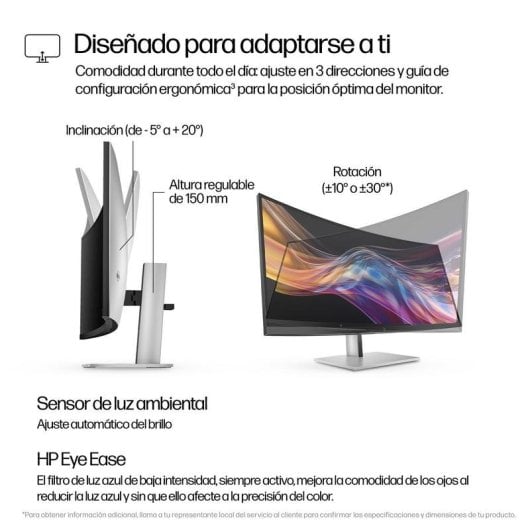 Monitor PC HP Series 7 Pro 37,5'' WQHD+ UltraWide IPS Black Curvo HDR400 Altezza Regolabile