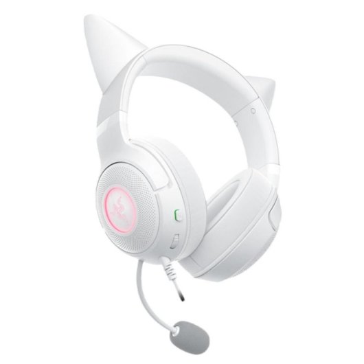 Auriculares Razer Kraken Kitty V2 com cabo USB som 7.1 virtual RGB branco