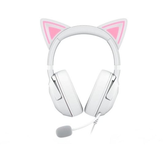 Auriculares Razer Kraken Kitty V2 com cabo USB som 7.1 virtual RGB branco