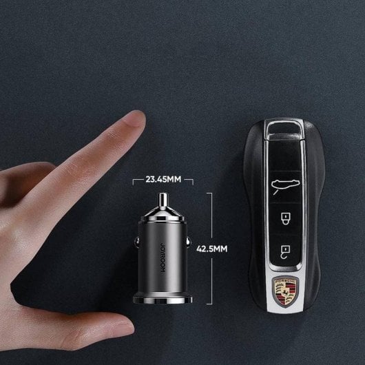 Cargador de coche Joyroom C-A35 USB-A y USB-C 45W Carga Rápida Gris