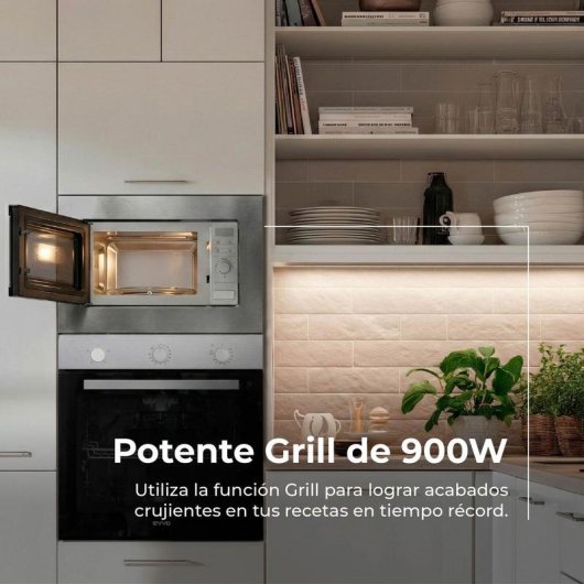 Microondas EVVO Mi30 21 Litros 1000W con Grill 900W y 8 Programas