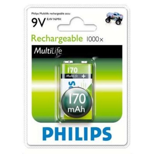 Pila recargable Philips 9V MultiLife 170 mAh NiMH